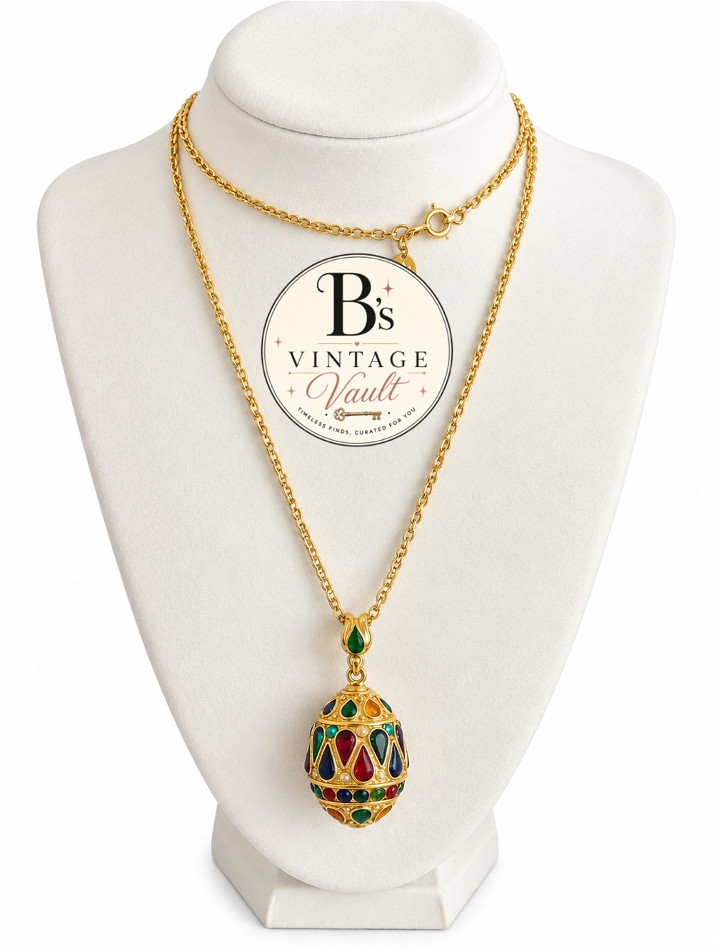 Joan Rivers Gold-Tone Multi-Color Egg Pendant Necklace